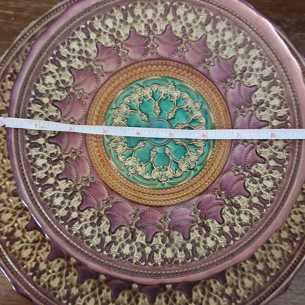 Ornate Purple and Gold Decorative Plates - Picture 2 of 5
